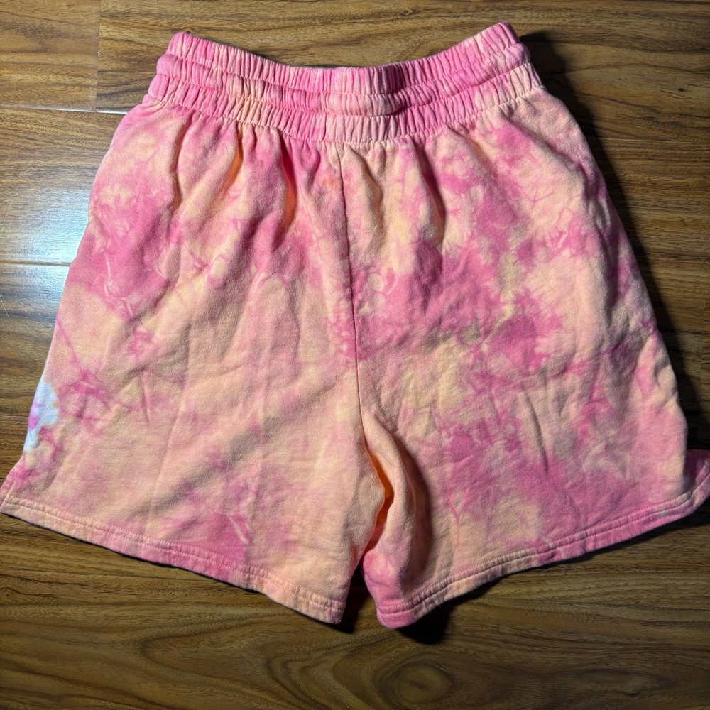 Frankies Bikinis Tie Dye Lounge Shorts Women’s M Pink Orange Cotton Terry USA - Picture 3 of 5